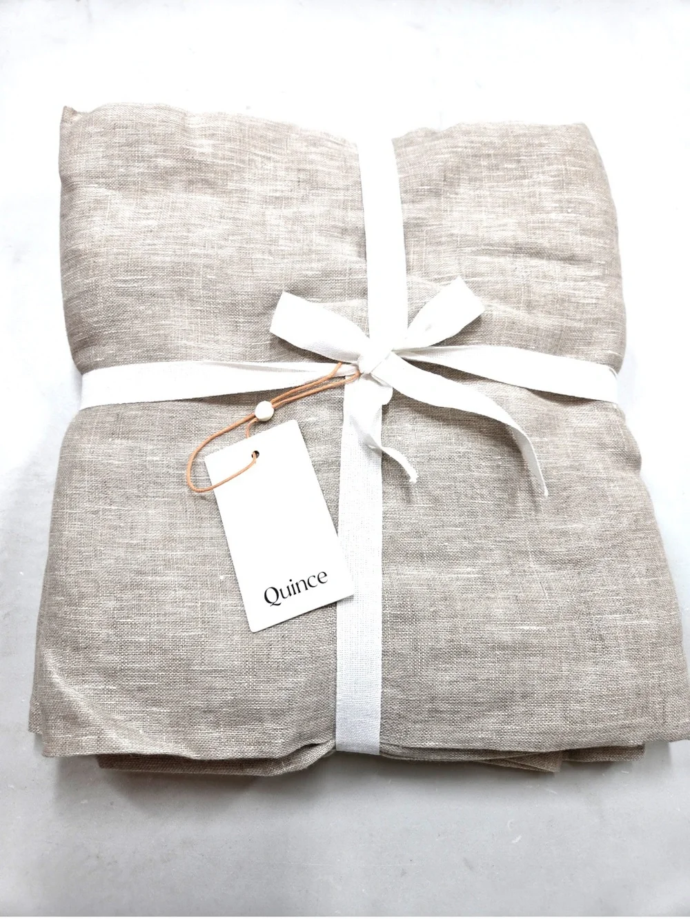 NWT QUINCE Set Of 2 48x96 European Linen Sheer Curtains Flax 9870